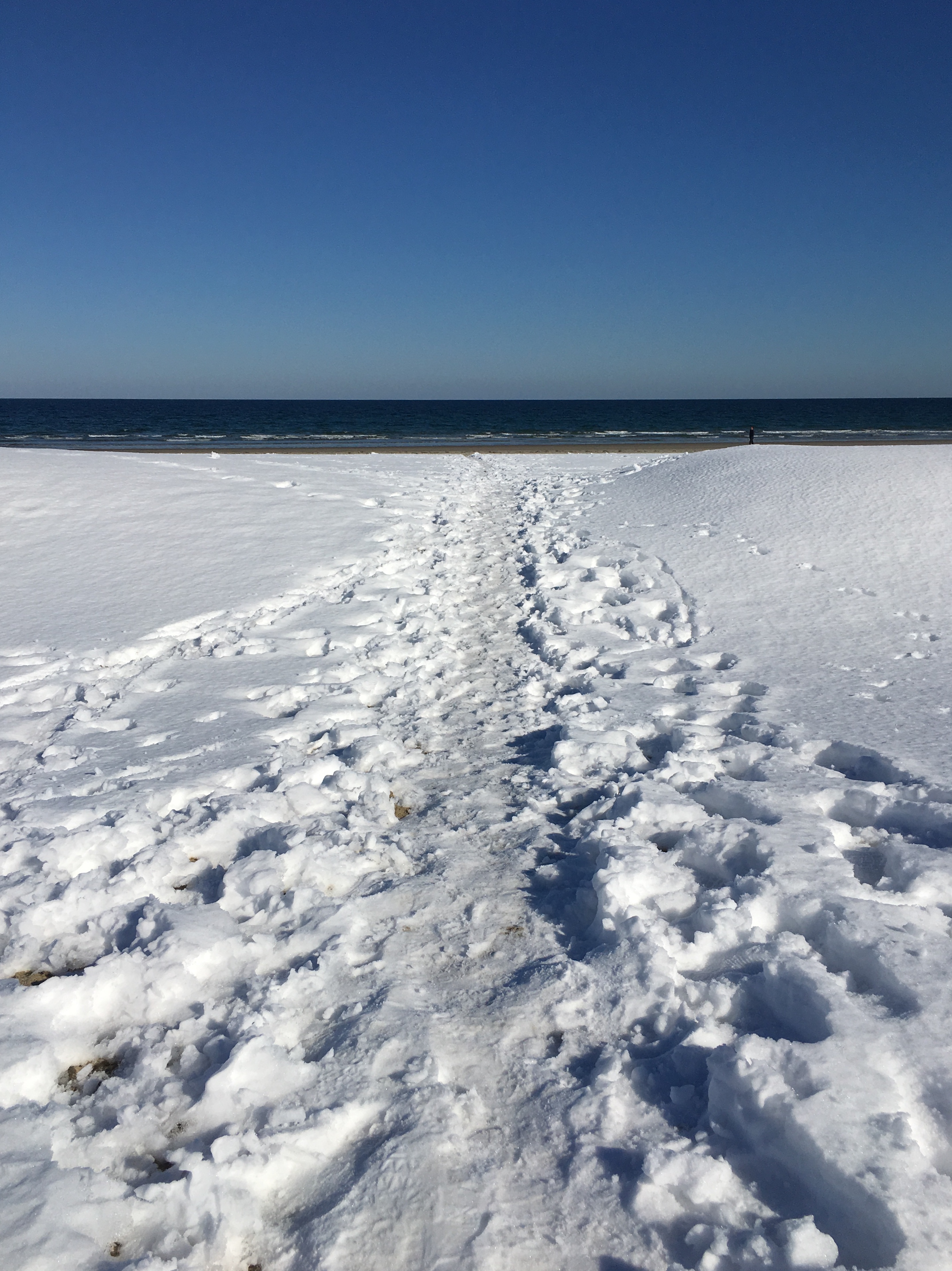 snow beach path