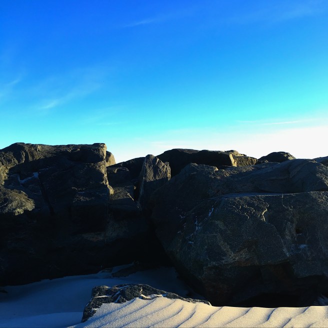 rocks and sky low tide